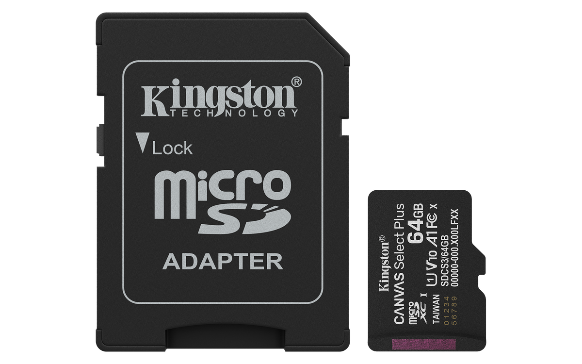 TARJ. MEM. KINGSTON CANVAS 64 GB + ADAPTADOR