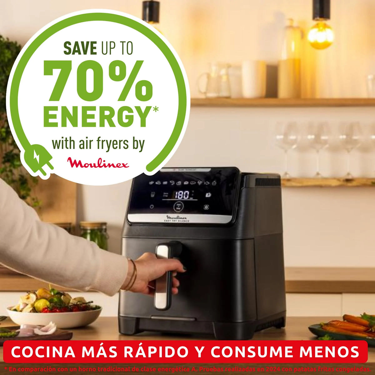FREIDORA AIRE MOULINEX EZ8428 1800W 7L SILENCE