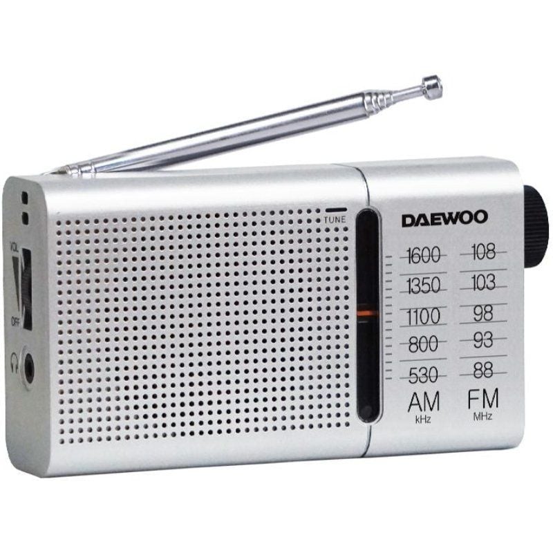 RADIO PORTATIL DAEWOO DW1037 AM/FM ANT TELESC SILV