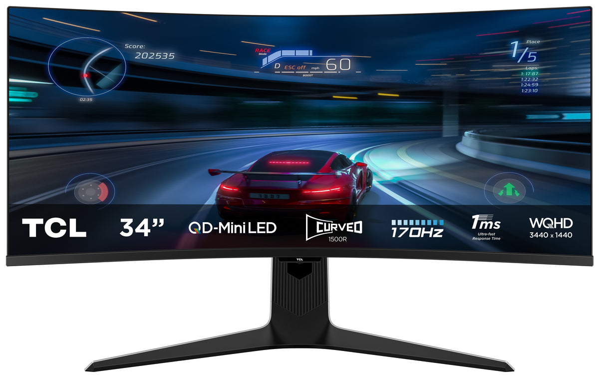 MONITOR TCL 34" 34R83Q CURVED MINILED 170HZ 4K