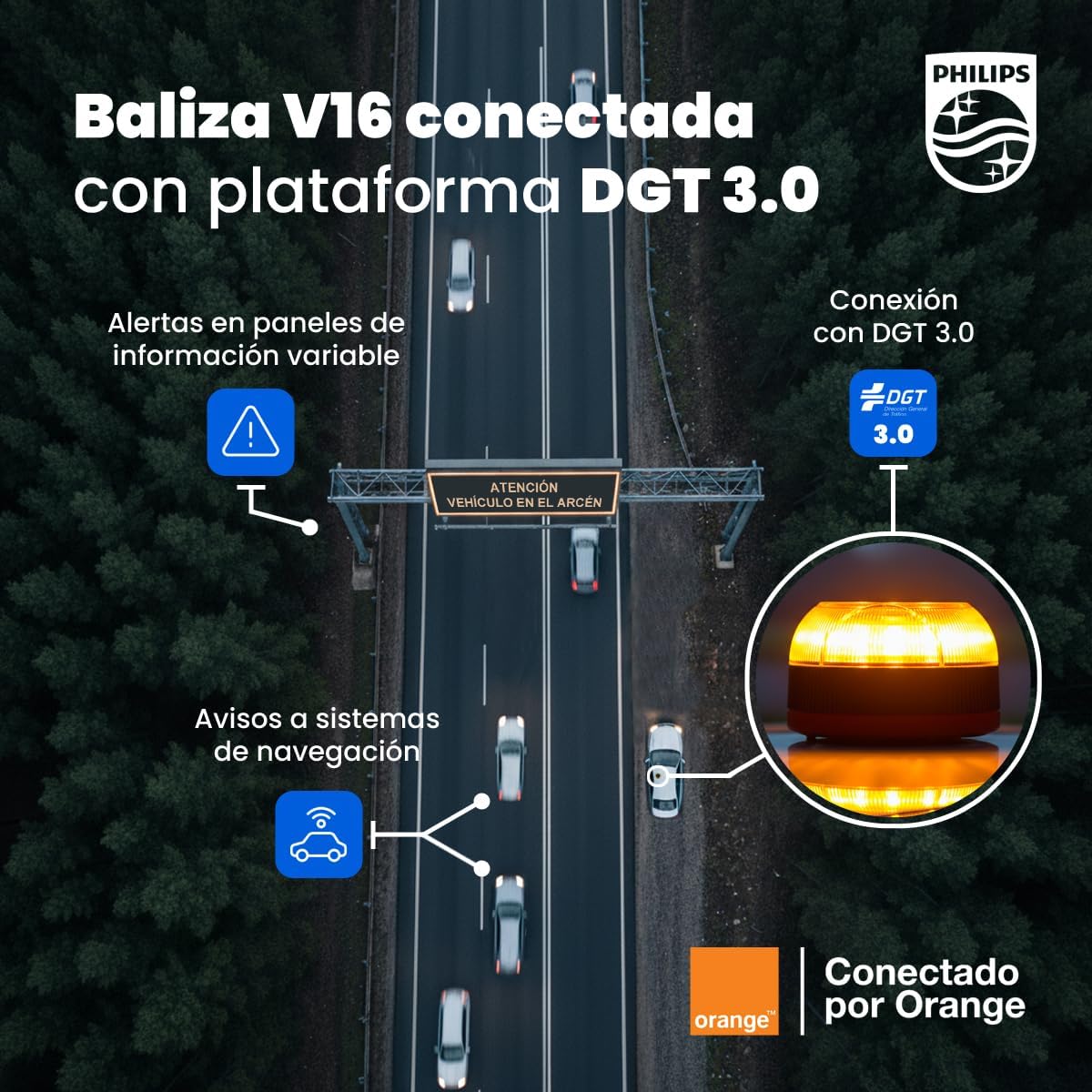 BALIZA GEOLOCALIZABLE PHILIPS V16 HOMOLOGADA DGT