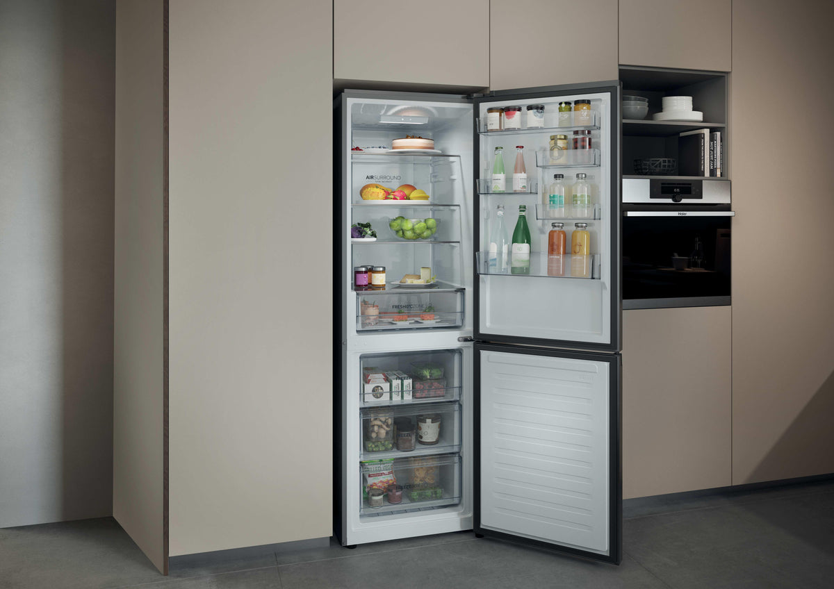 Frigorífico combi Haier HDPR1618CNPK – vista frontal y acabado
