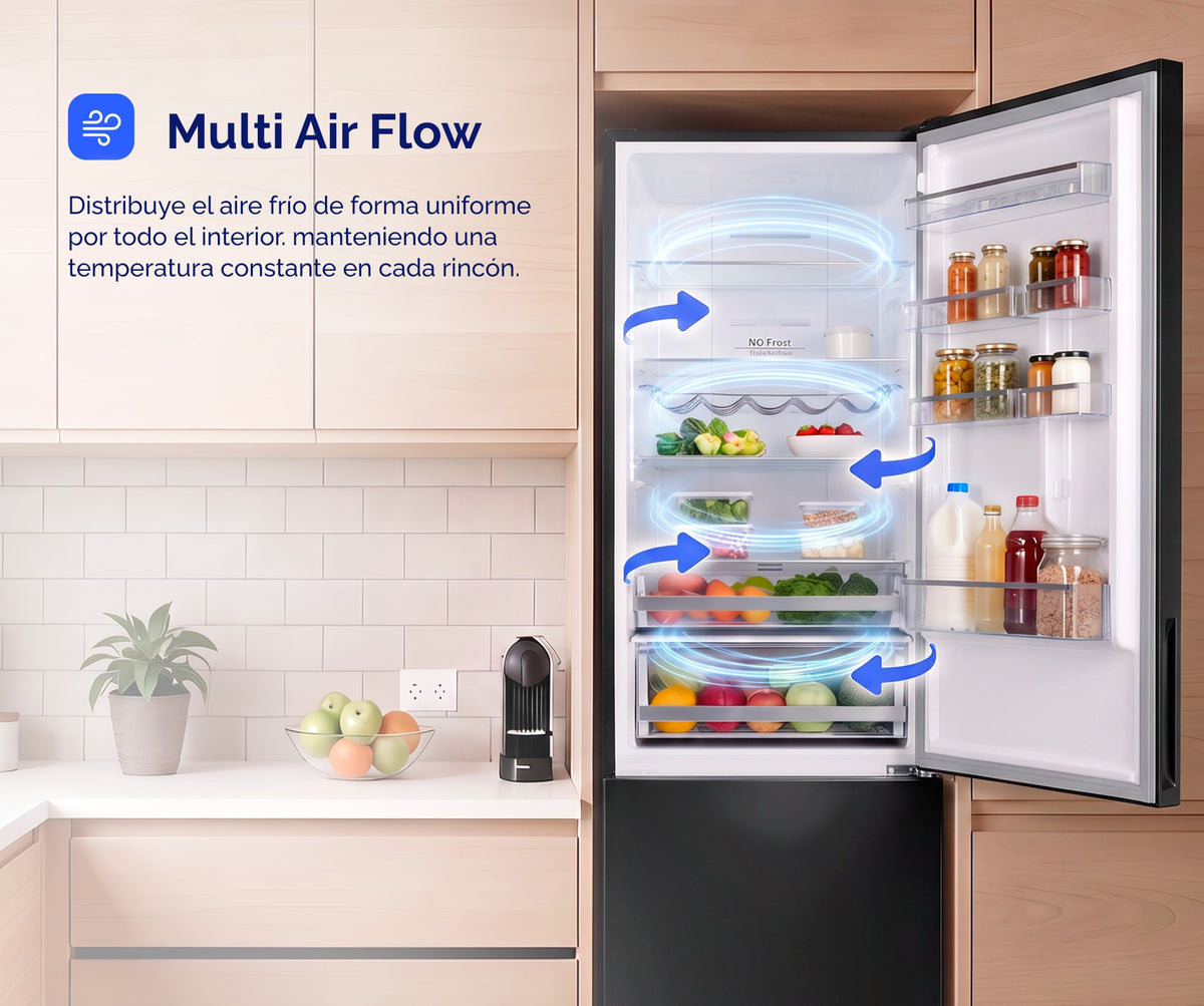 Explicación del sistema Multi Air Flow del frigorífico Artica COOLTECH200CNG