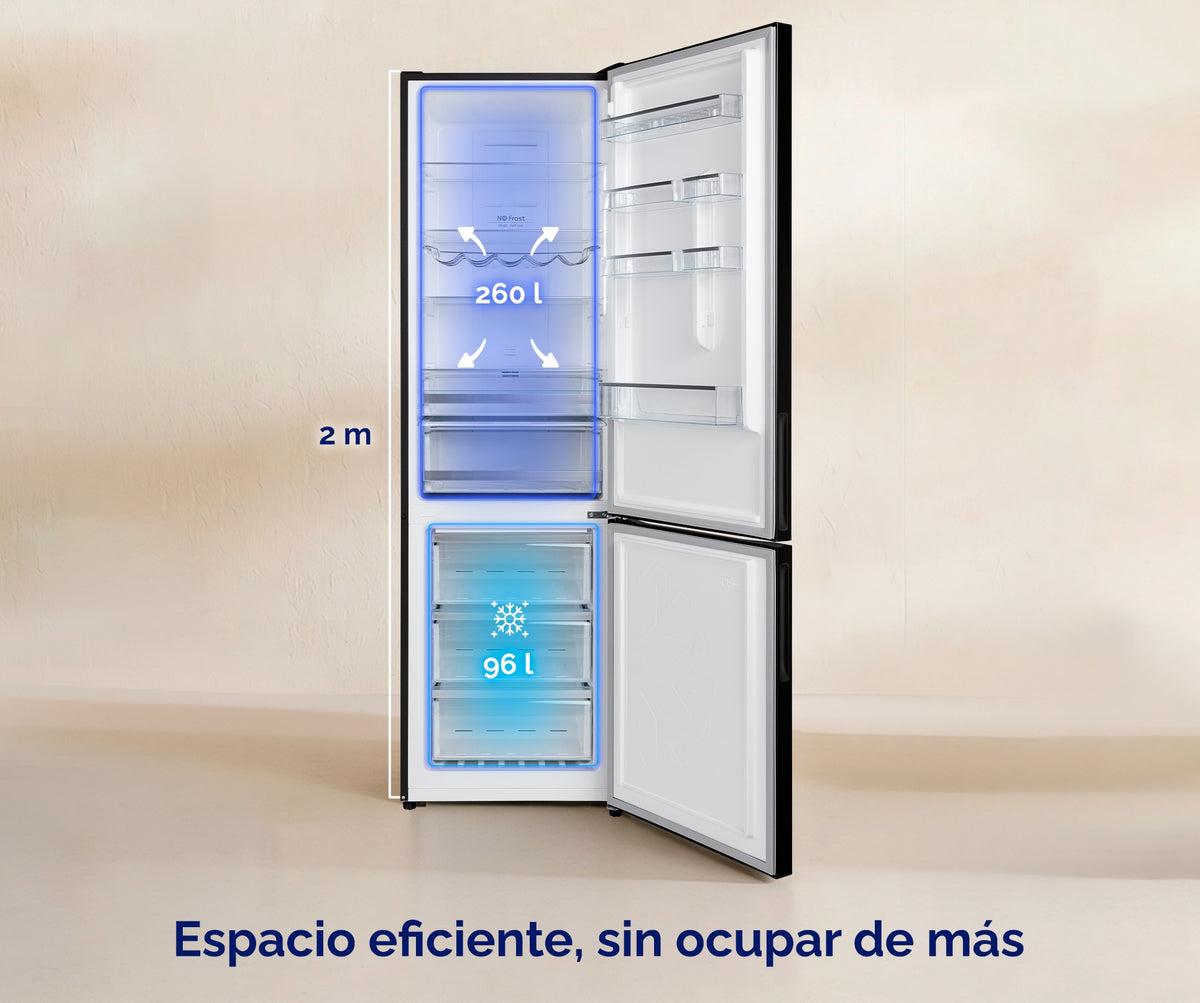 Imagen de la capacidad de almacenamiento del frigorífico Artica COOLTECH200CNG 356 litros