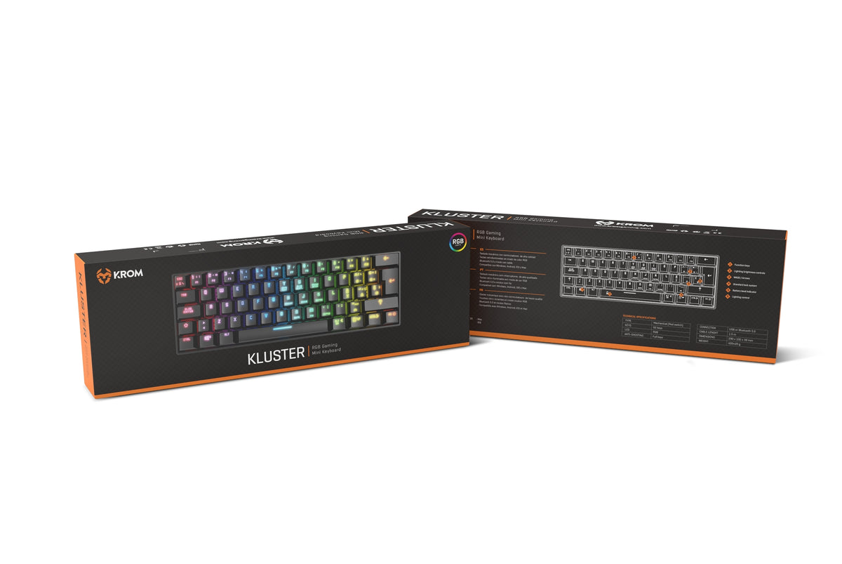 TECLADO KROM MINI GAMING KLUSTER RGB WIRELESS