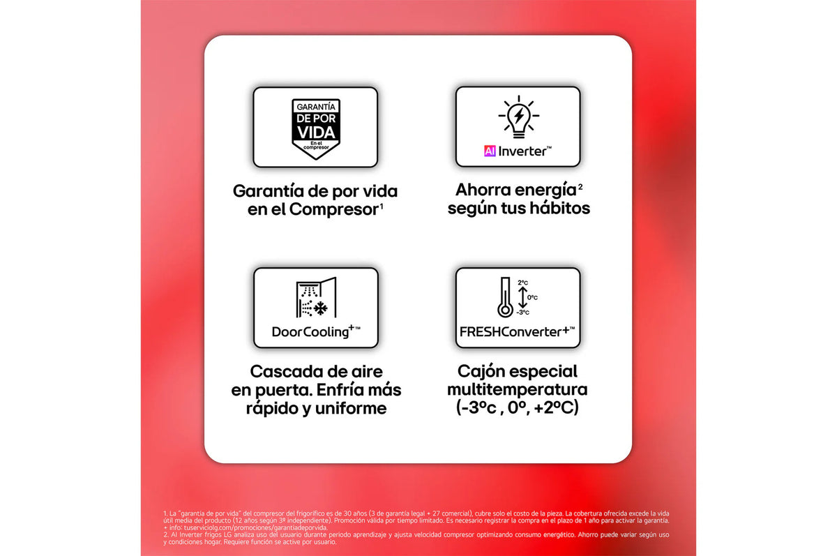 Frigorífico combi LG GBBS727BMB – detalle interior