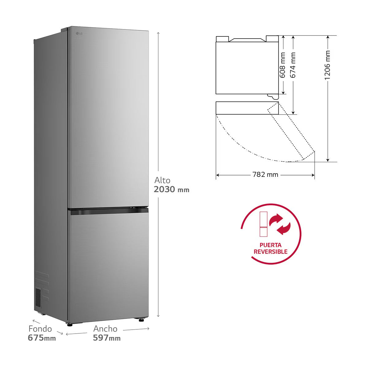 Frigorífico combi LG GBBS524DPY, imagen complementaria 2