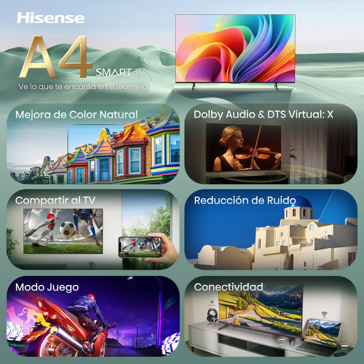 TV HISENSE 40" 40A4S FHD SMART TV DOLBY AUDIO