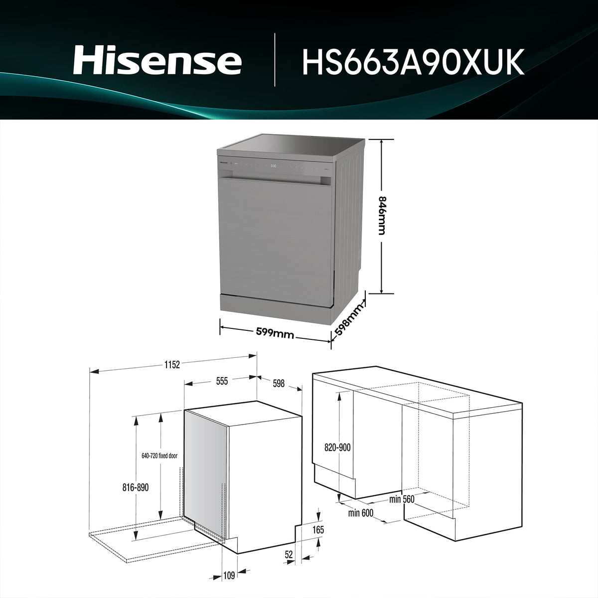 LVJ. HISENSE HS663A90XUK 7P 3ªB 44DB DSP INOX