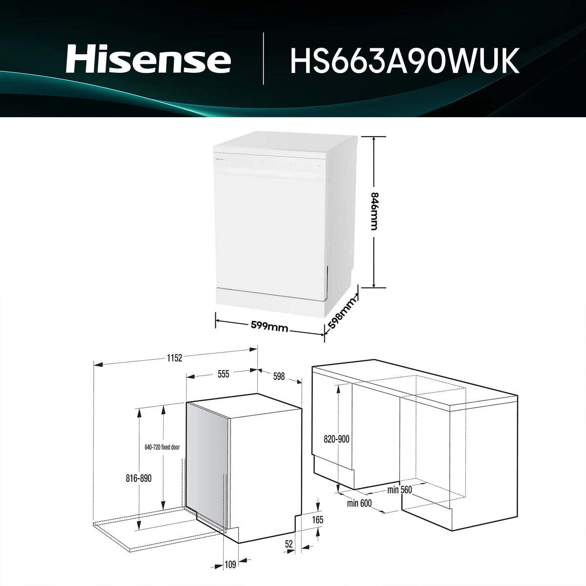 LVJ. HISENSE HS663A90WUK 7P 3ªB 44DB DSP BCO