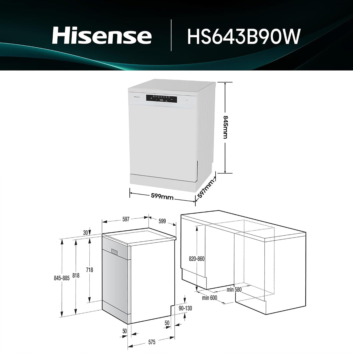 LVJ. HISENSE HS643B90W 6P 3ªB 44DB DSP BCO