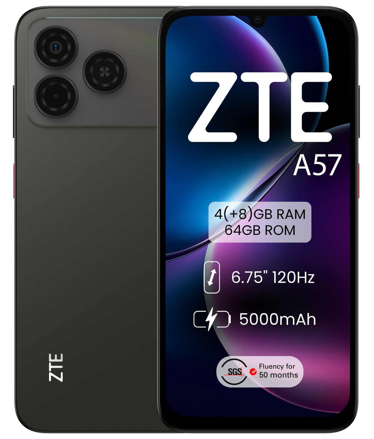 SMARTPHONE ZTE A57 4/64 6,75" DUSK BLACK