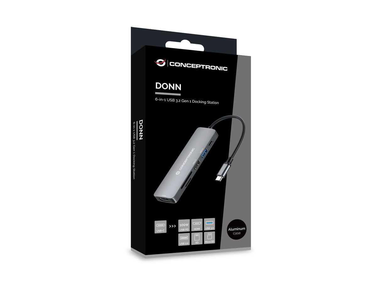 DOCKING CONCEPTRONIC HUB 6 IN 1 ALUMINIUM USB 100W