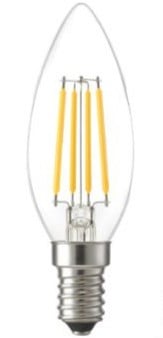BOM SE LED VELA REG. C36 E14 470LM 4W 2700K