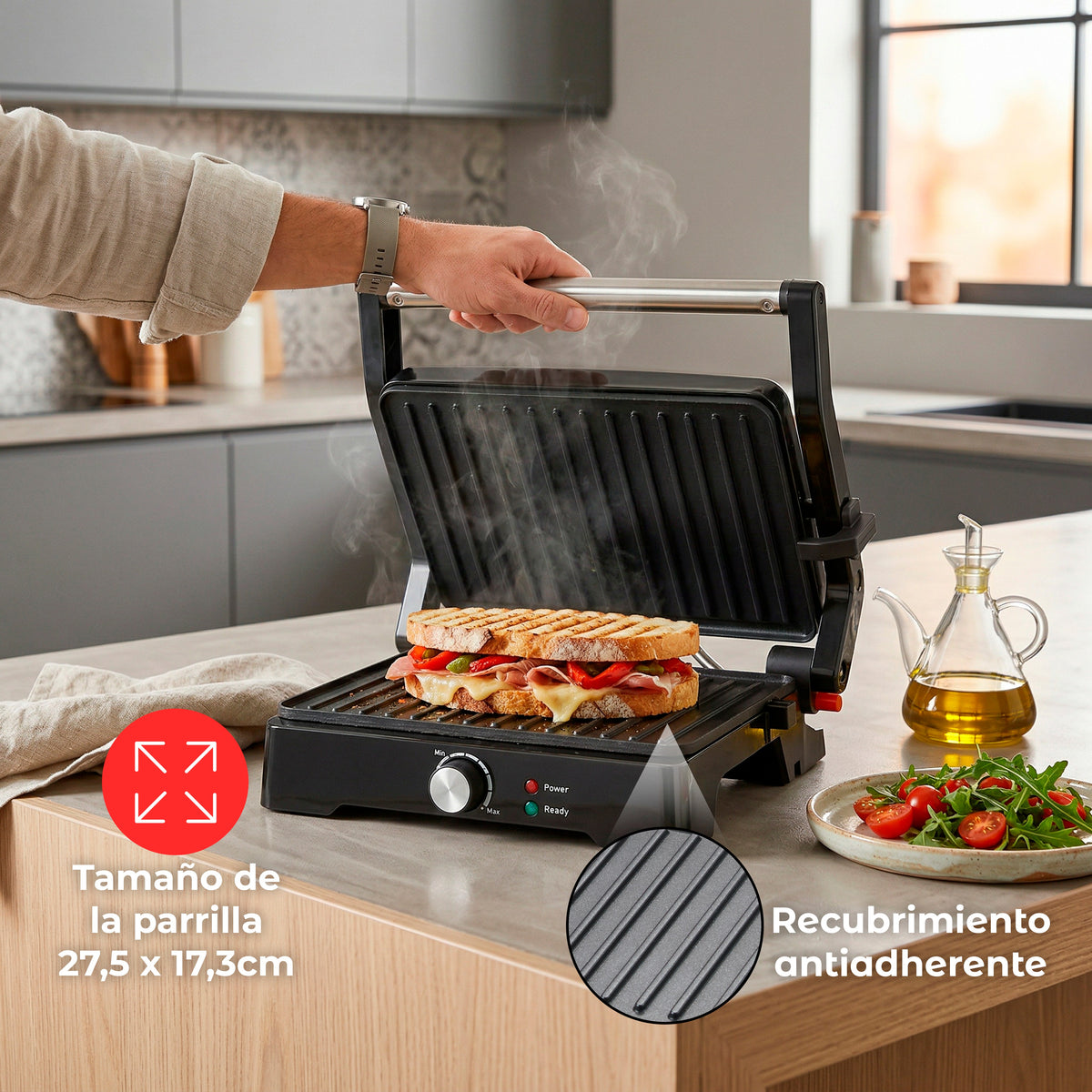 GRILL FAGOR ROASTGRILL XL 1200W 27,5X17,3CM 180º