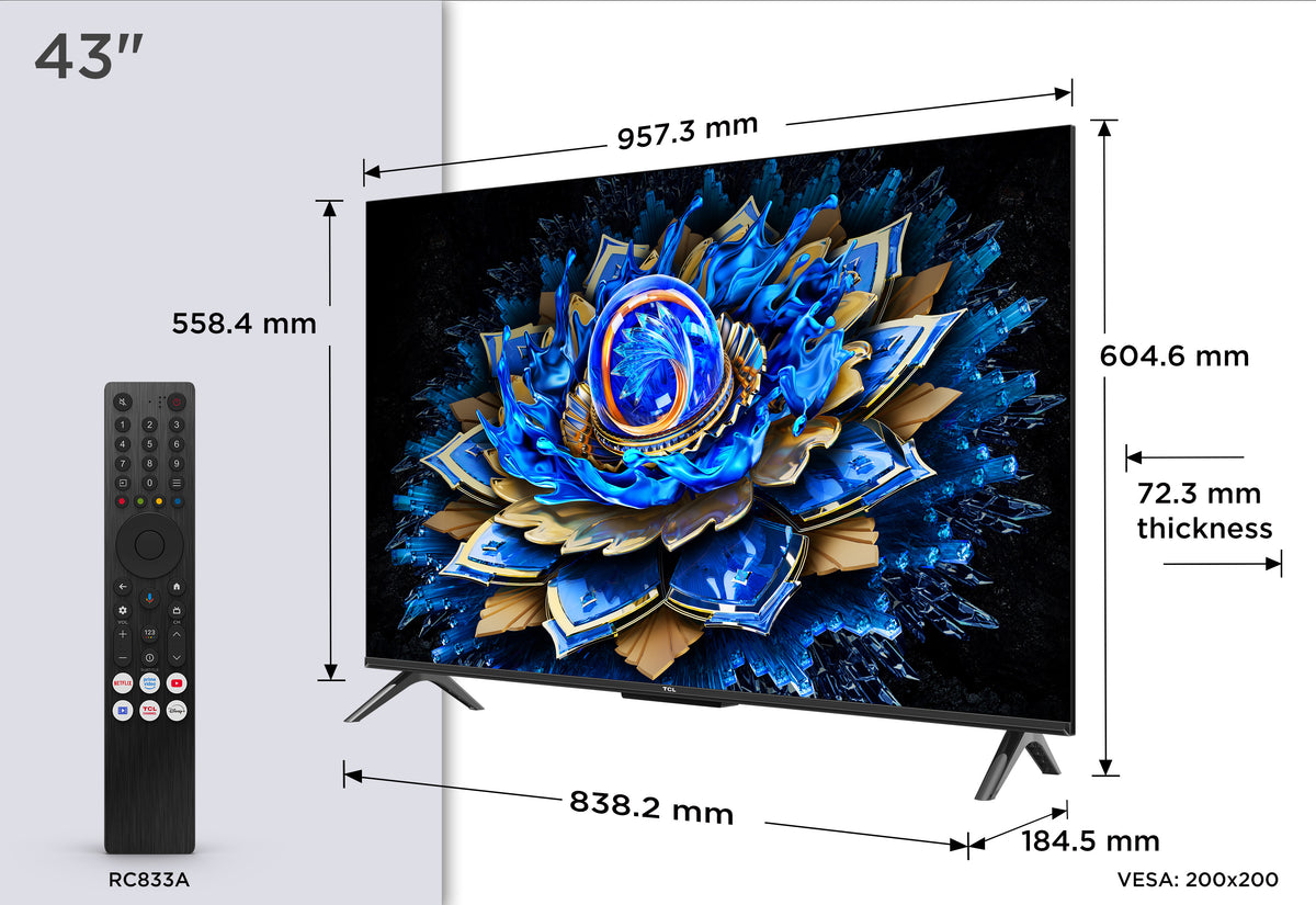 TV TCL 43" 43T69C UHD QLED GOOGLETV DOLBY ATMOS