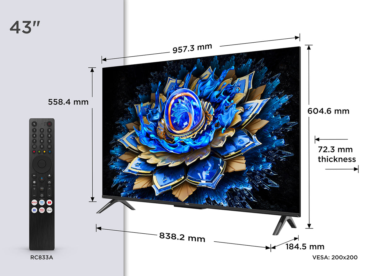 TV TCL 43" 43T69C UHD QLED GOOGLETV DOLBY ATMOS