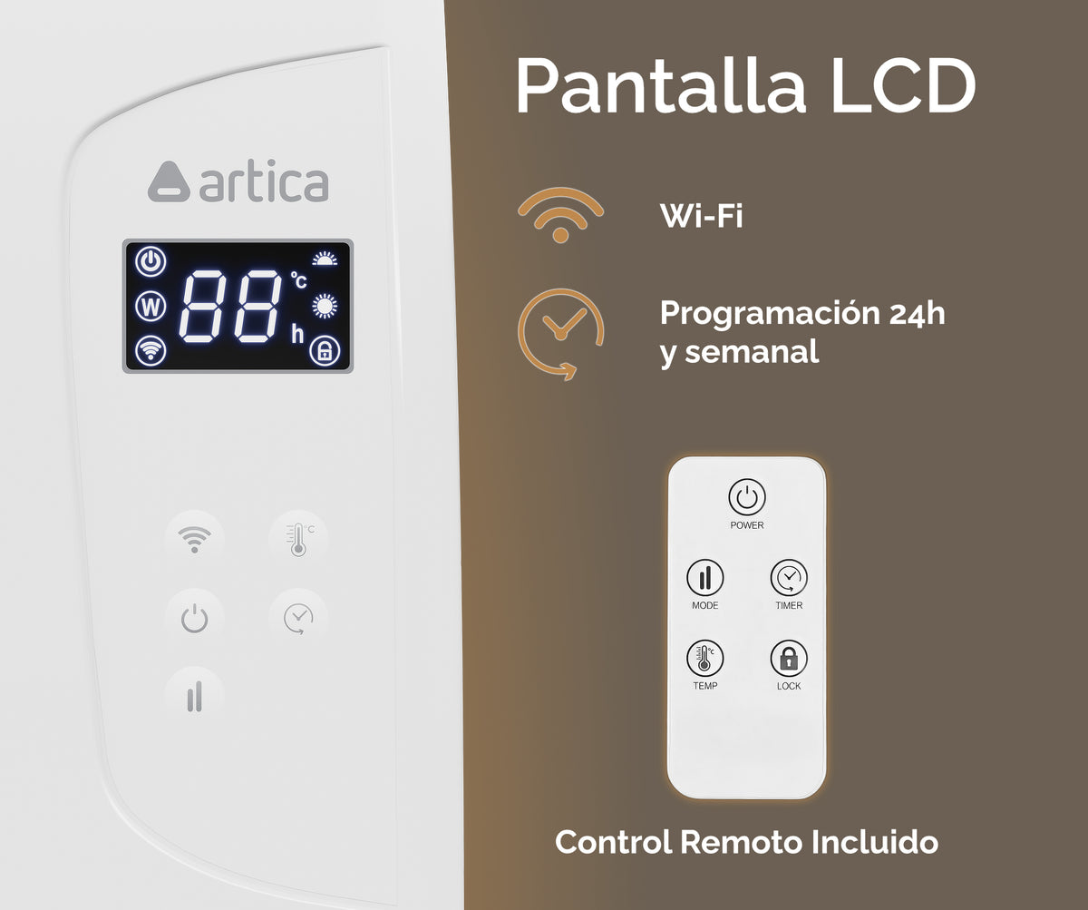EMISOR SECO ARTICA AETS1200 1200W LCD WIFI