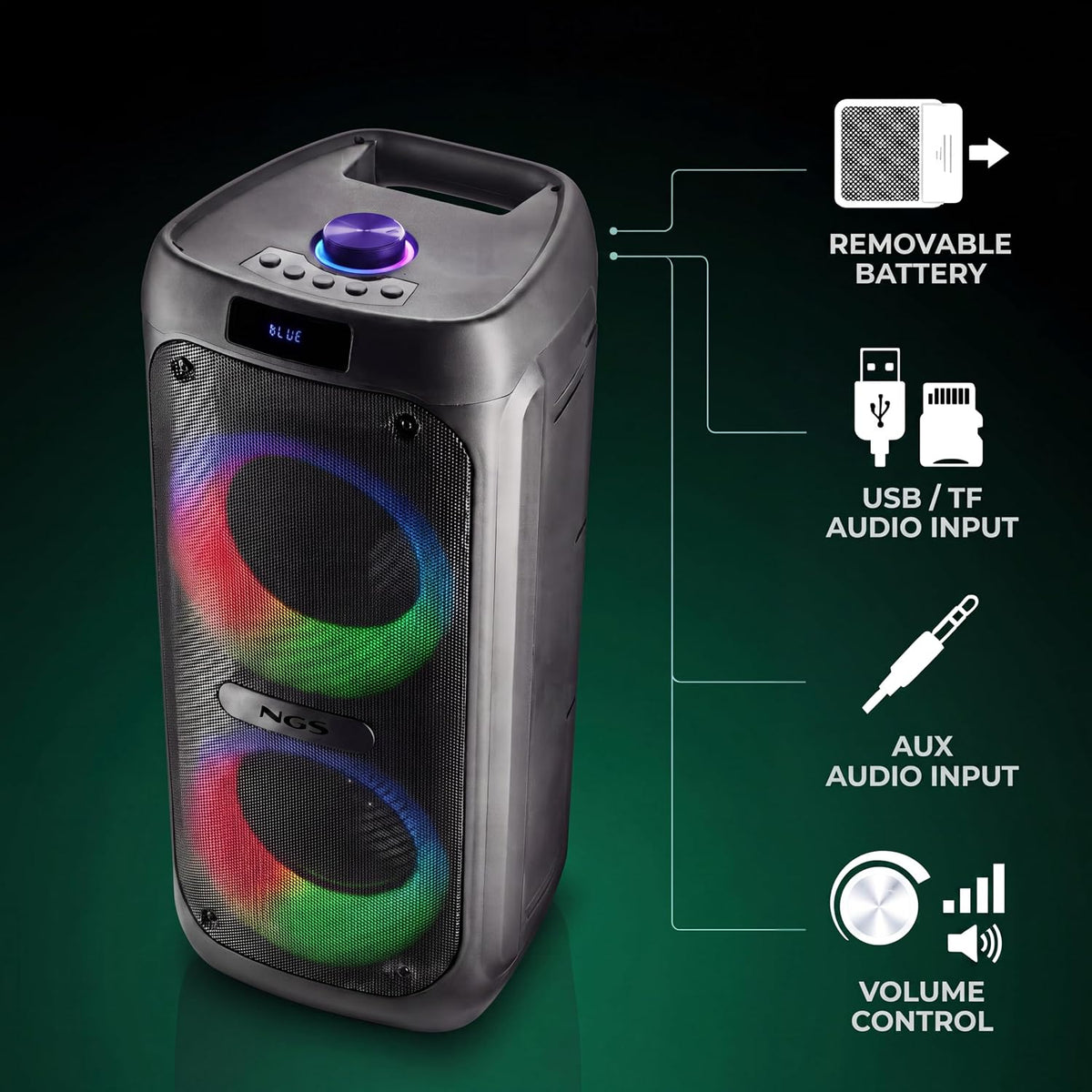 ALTAVOZ NGS WILDBANGER2 BT TWS USB 240W