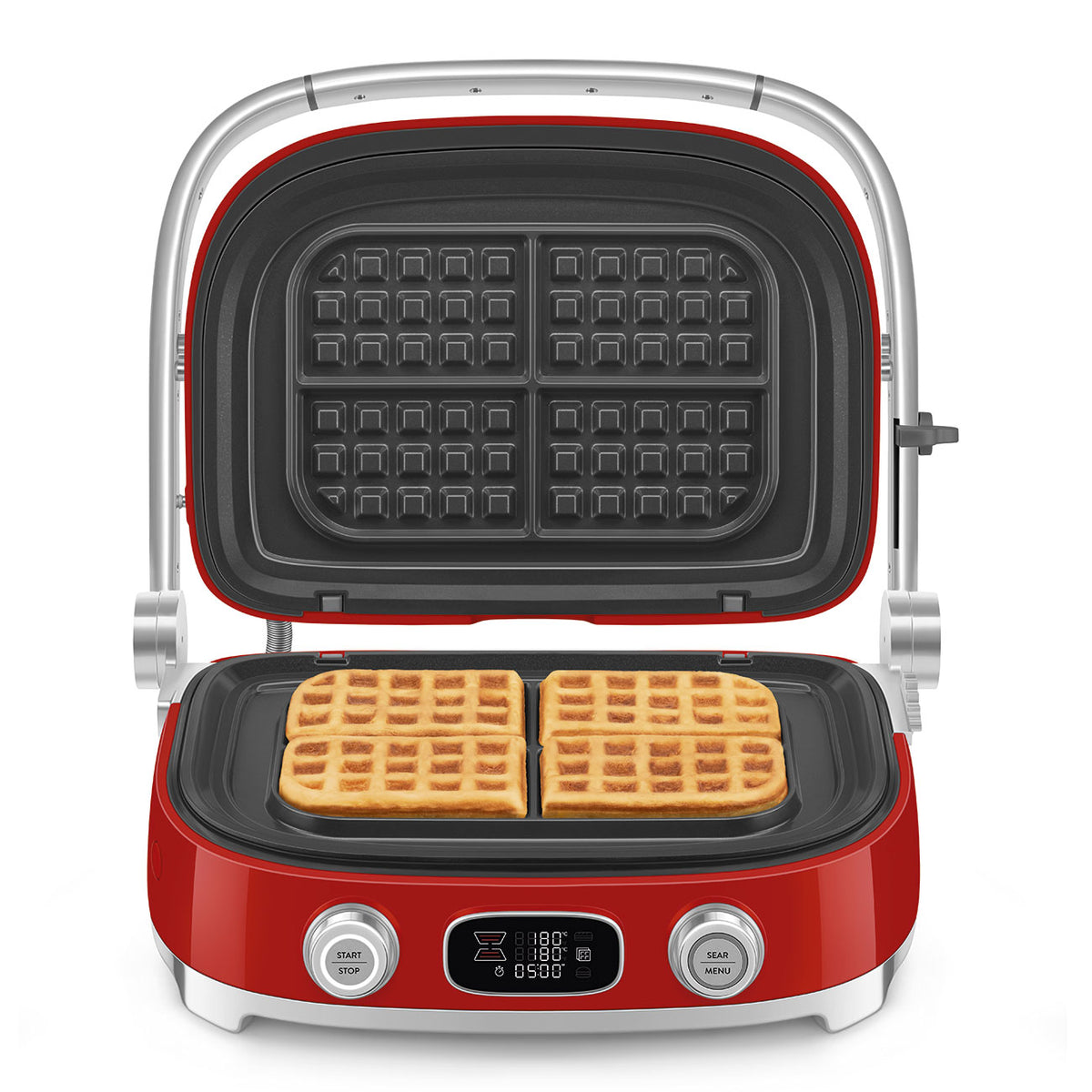 GRILL SMEG MGF01RDEU ROJO 2000W 4 PLACAS INTERC.