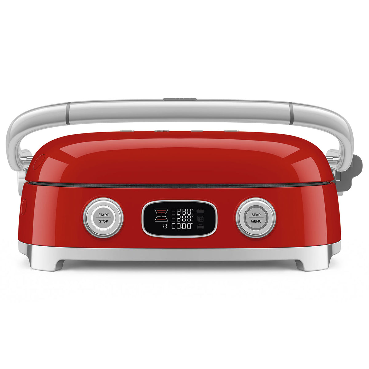GRILL SMEG MGF01RDEU ROJO 2000W 4 PLACAS INTERC.
