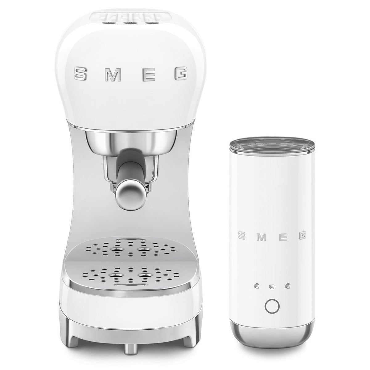 CAFET. SMEG ECF12WHEU + ESPUMADOR MFF02 BLANCO