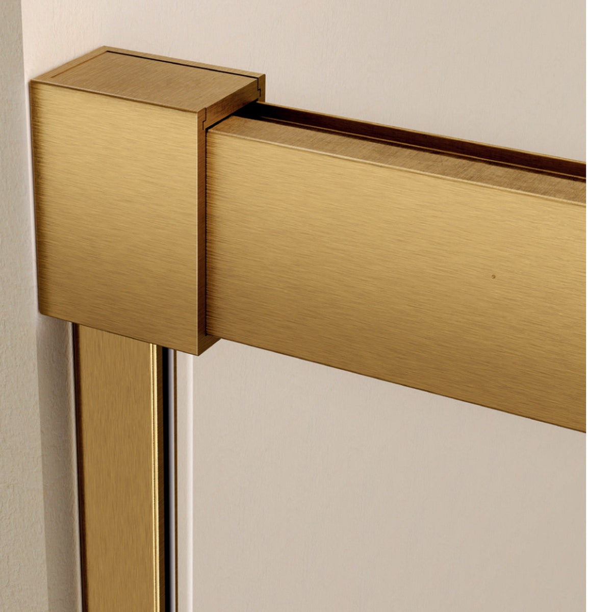 Mampara de ducha frontal Stylo 1 fijo + 1 corredera Oro Cepillado SB_X