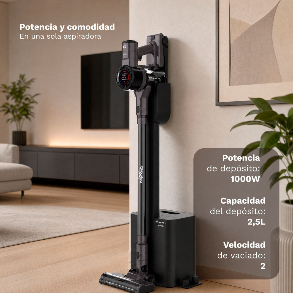 Aspirador escoba sin cables 28 kPa con autovaciado Grunkel ASP-N28ST