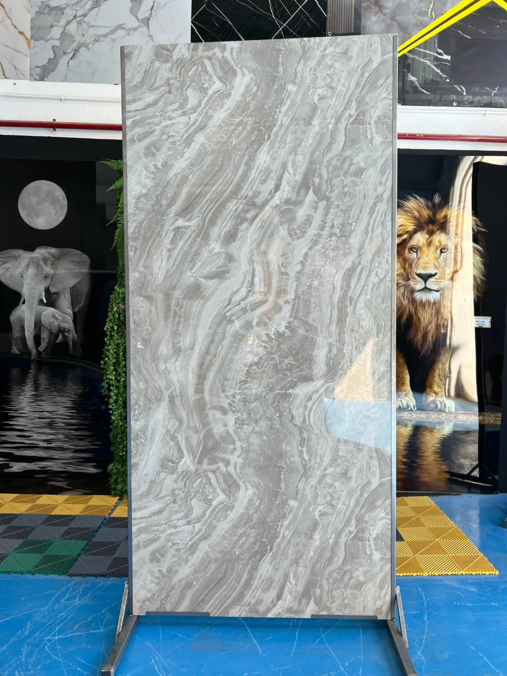 Placa decorativa polvo de piedra Mármol Lodo 260 x 122 cm