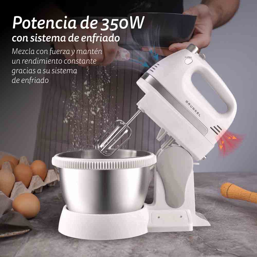 Amasadora con bol Grunkel AM-350TURBO5BOWL
