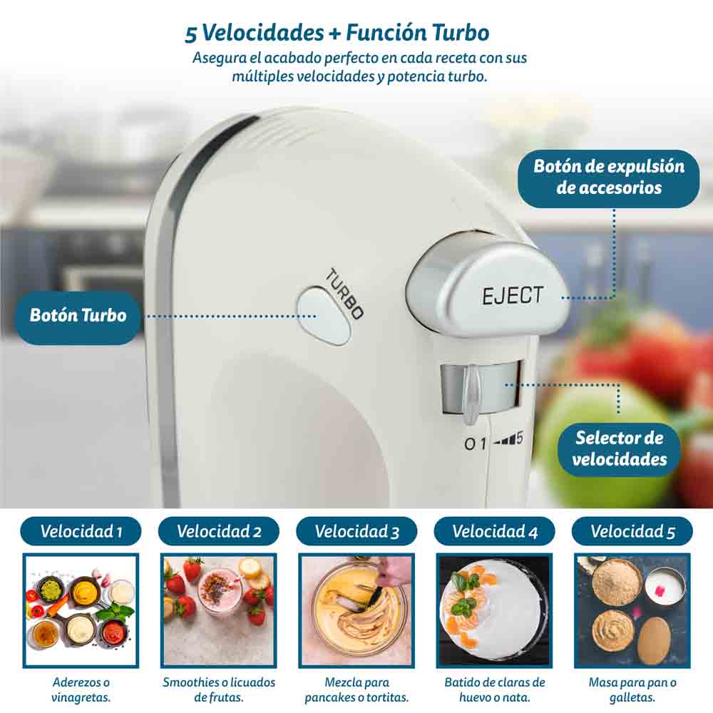 Amasadora con bol Grunkel AM-350TURBO5BOWL