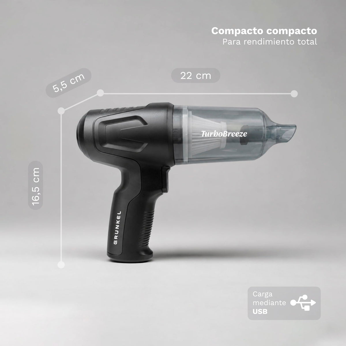 Aspirador de mano para coche Grunkel CARFORCE2