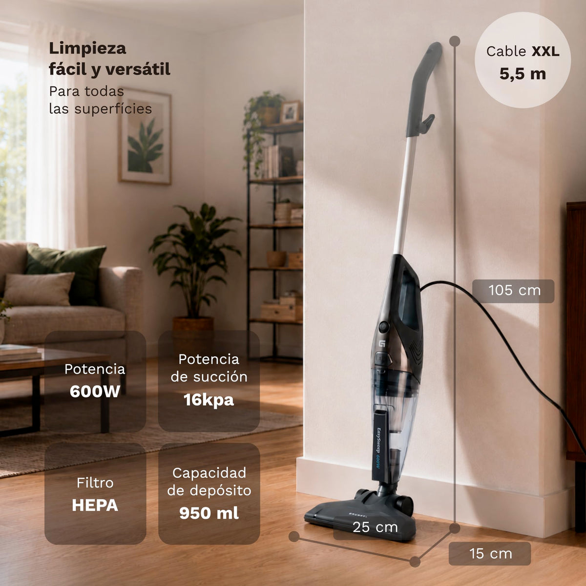 Aspirador escoba Grunkel ASP-EASY