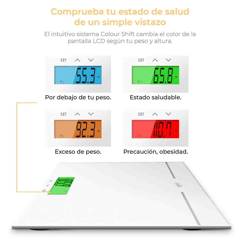 Báscula de baño digital Color Shift Grunkel FITRAINBOW