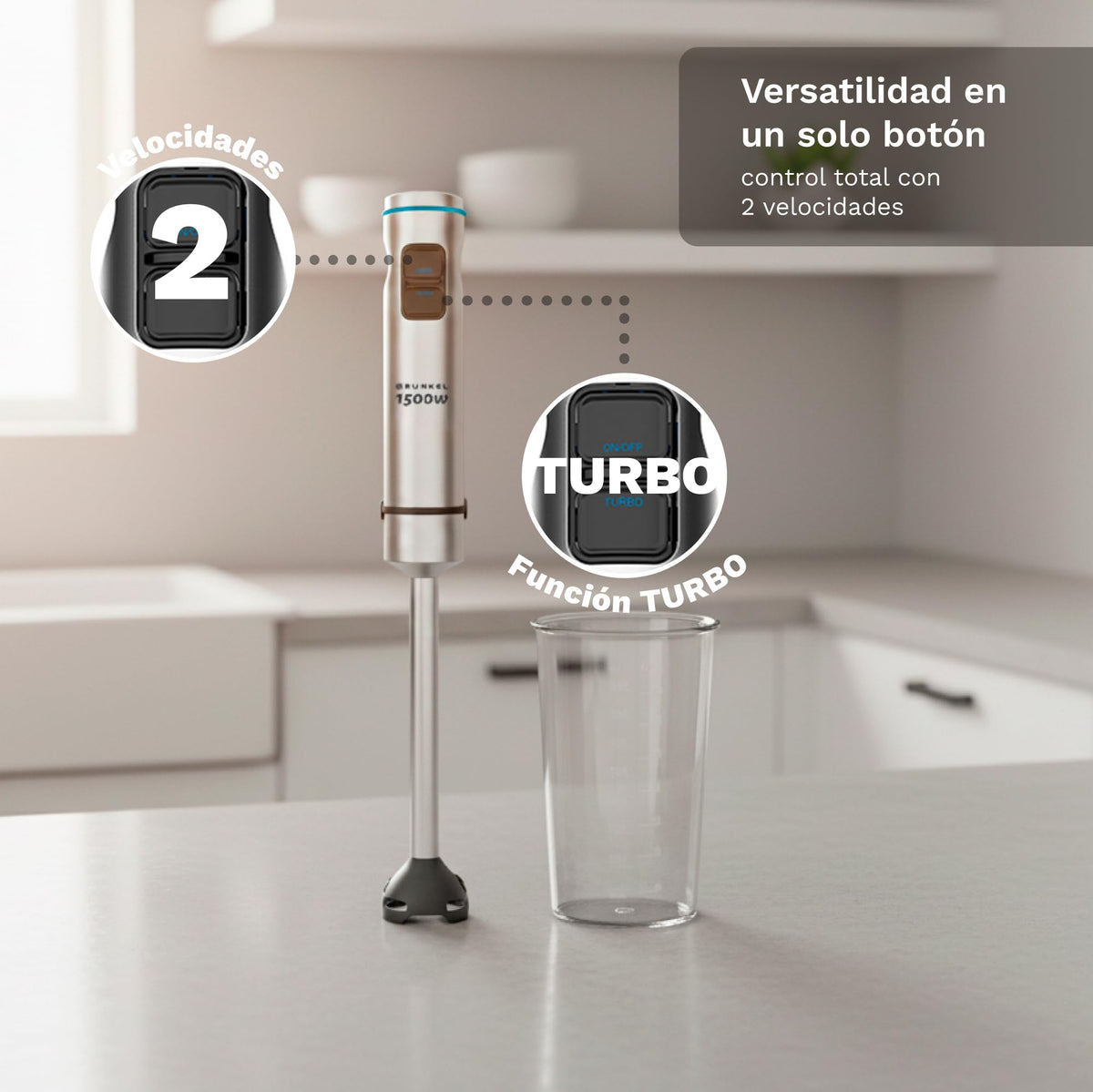 Batidora de mano con accesorios Grunkel BM-1500SET
