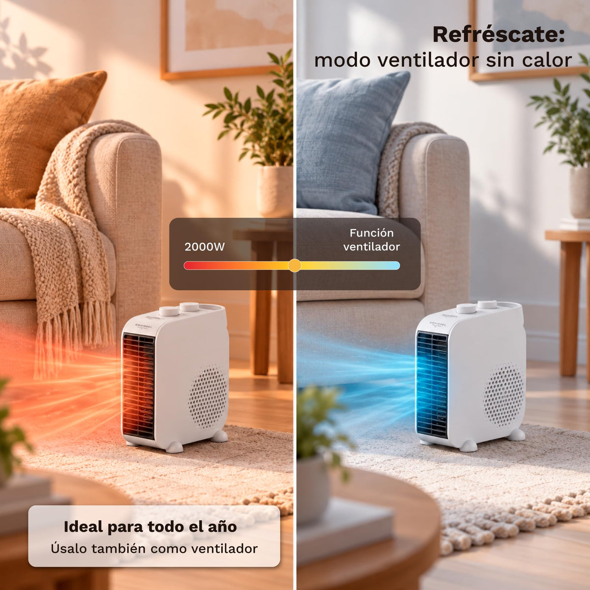 Calefactor de dos posiciones 2000 W Grunkel CF-2000DUAL