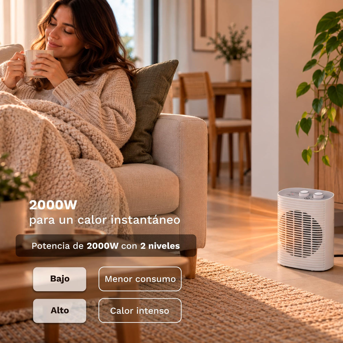 Calefactor termoventilador 2000 W Grunkel CF-2000LINE