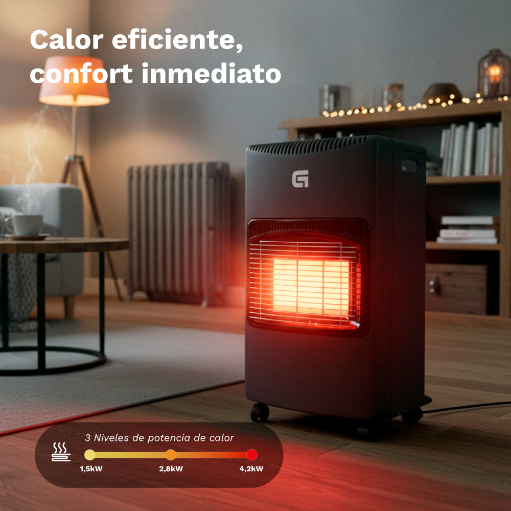 Estufa de gas butano cerámica 4200 W Grunkel CT-HEAT42