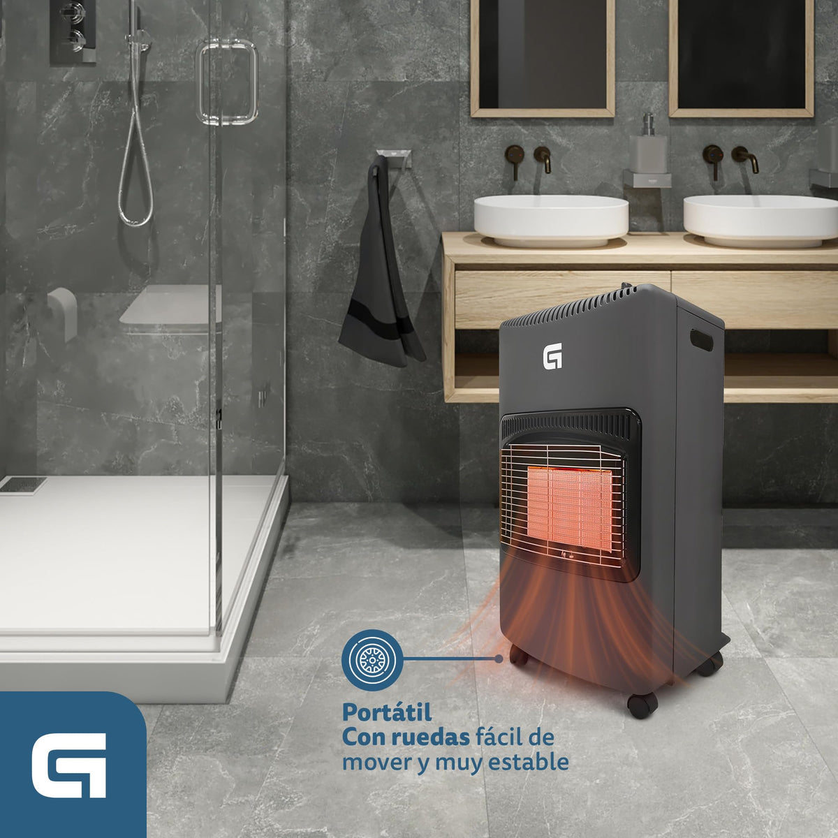 Estufa de gas butano cerámica 4200 W con regulador Grunkel CT-HEAT42PLUS