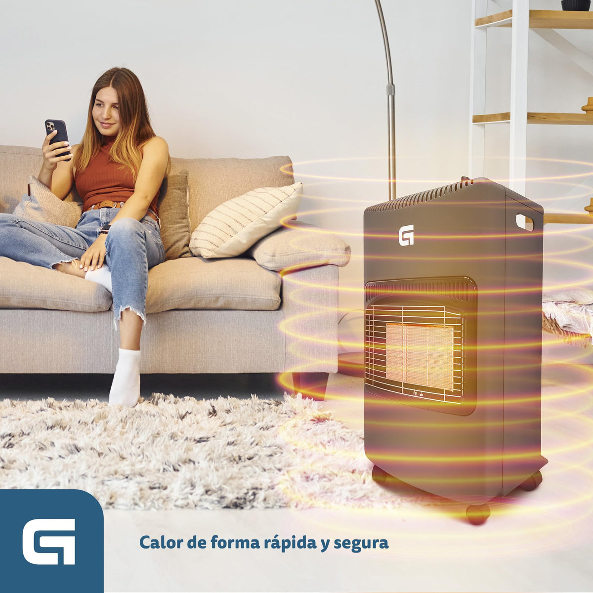 Estufa de gas butano cerámica 4200 W con regulador Grunkel CT-HEAT42PLUS