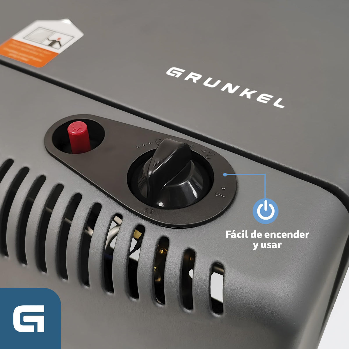 Estufa de gas butano cerámica 4200 W con regulador Grunkel CT-HEAT42PLUS