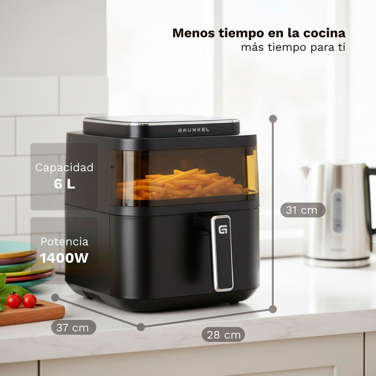 Freidora aire 6 L Grunkel BLACKLIGHTFRYER