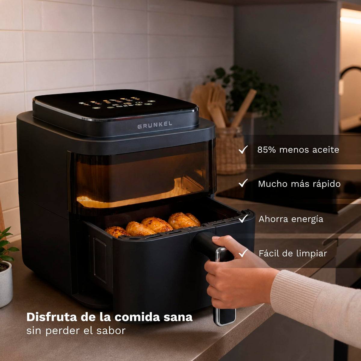 Freidora aire 6 L Grunkel BLACKLIGHTFRYER