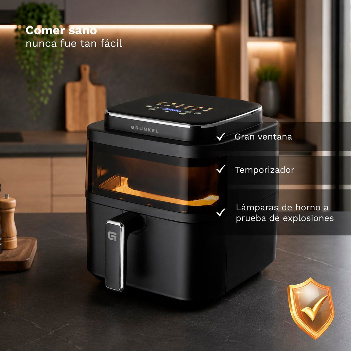 Freidora aire 6 L Grunkel BLACKLIGHTFRYER