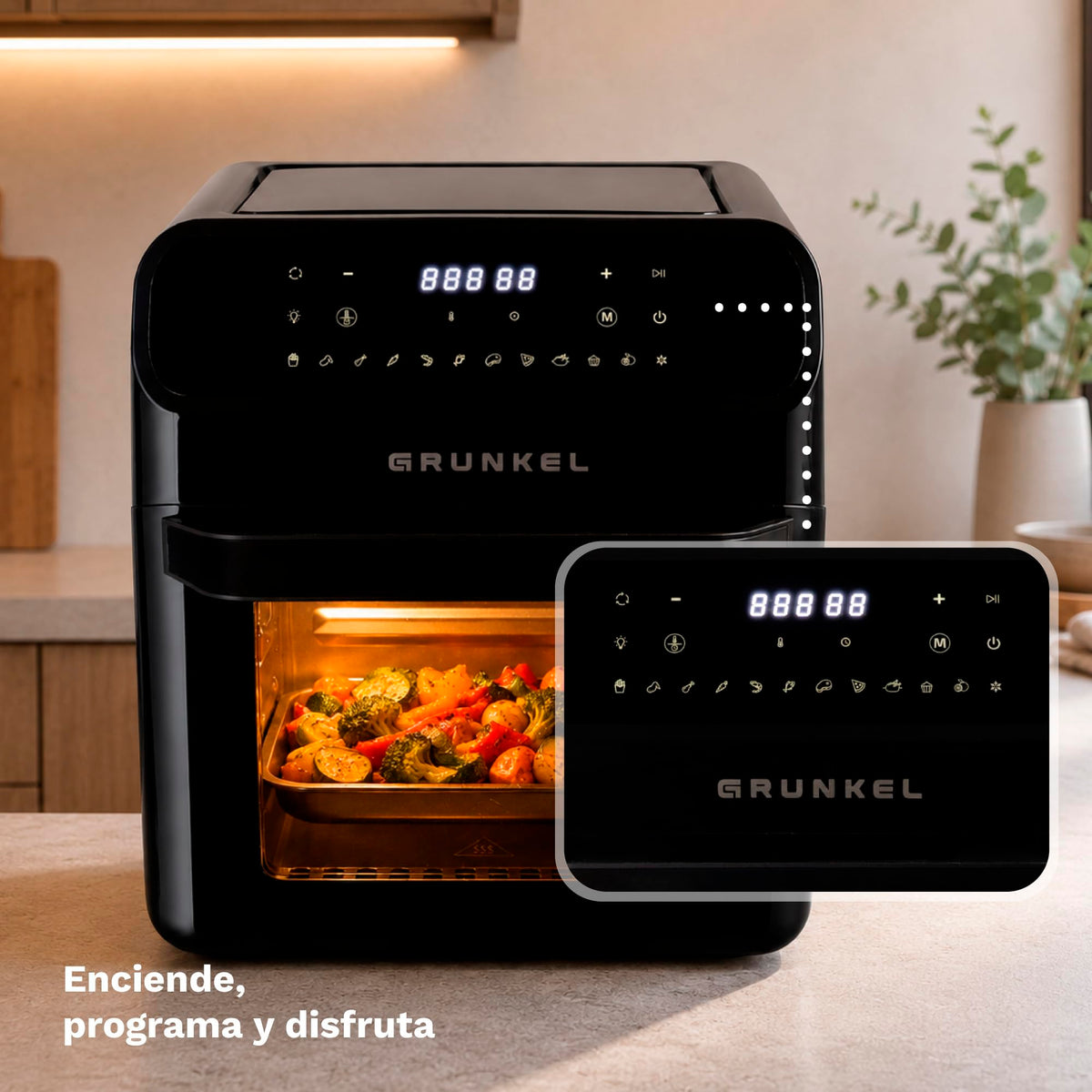 Freidora aire horno 12 L Grunkel BLACKFRYEROVEN negra