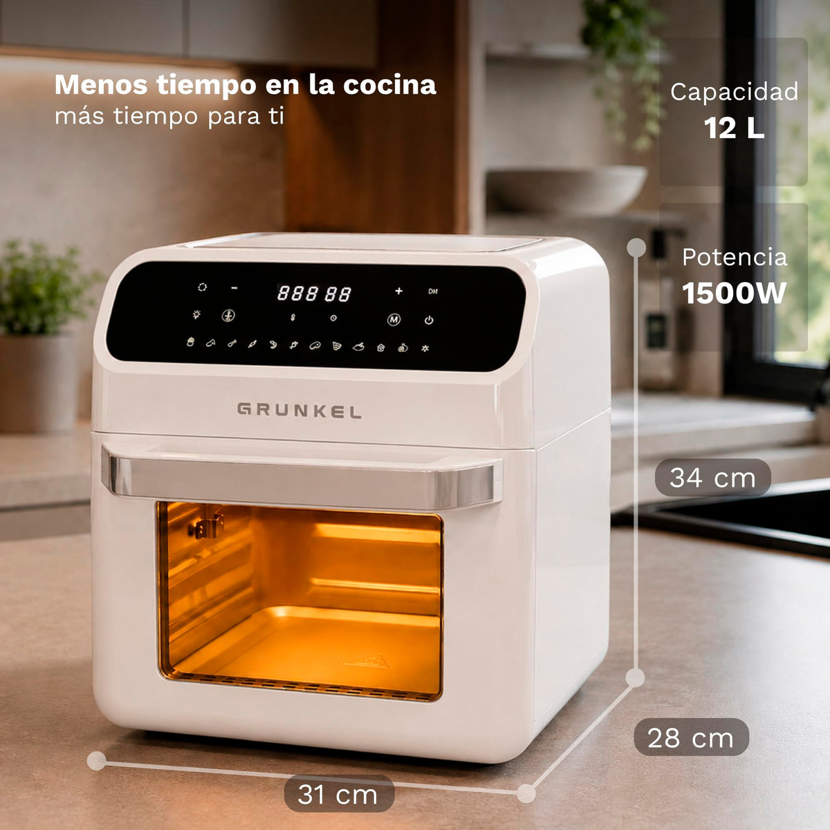Freidora aire horno 12 L Grunkel WHITEFRYEROVEN blanca