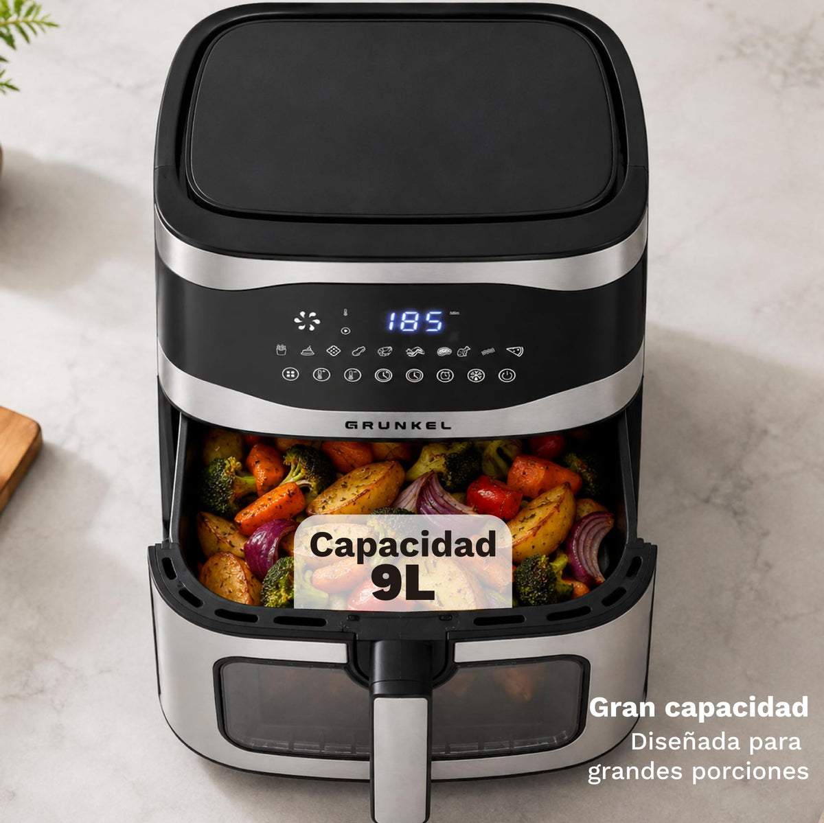 Freidora aire 9 L Grunkel MAXISTEELFRYER