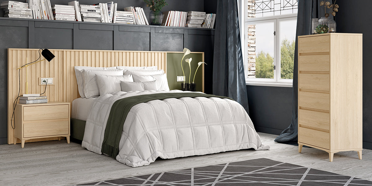 Cabezal MINIX GHIO de Muebles Azor en Roble/Oliva (composición 2)