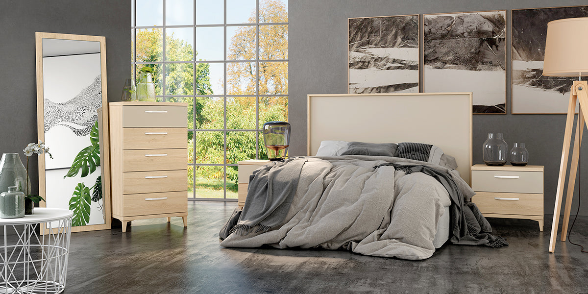 Cabezal ONE GHIO de Muebles Azor en Roble/Perla (composición 14)