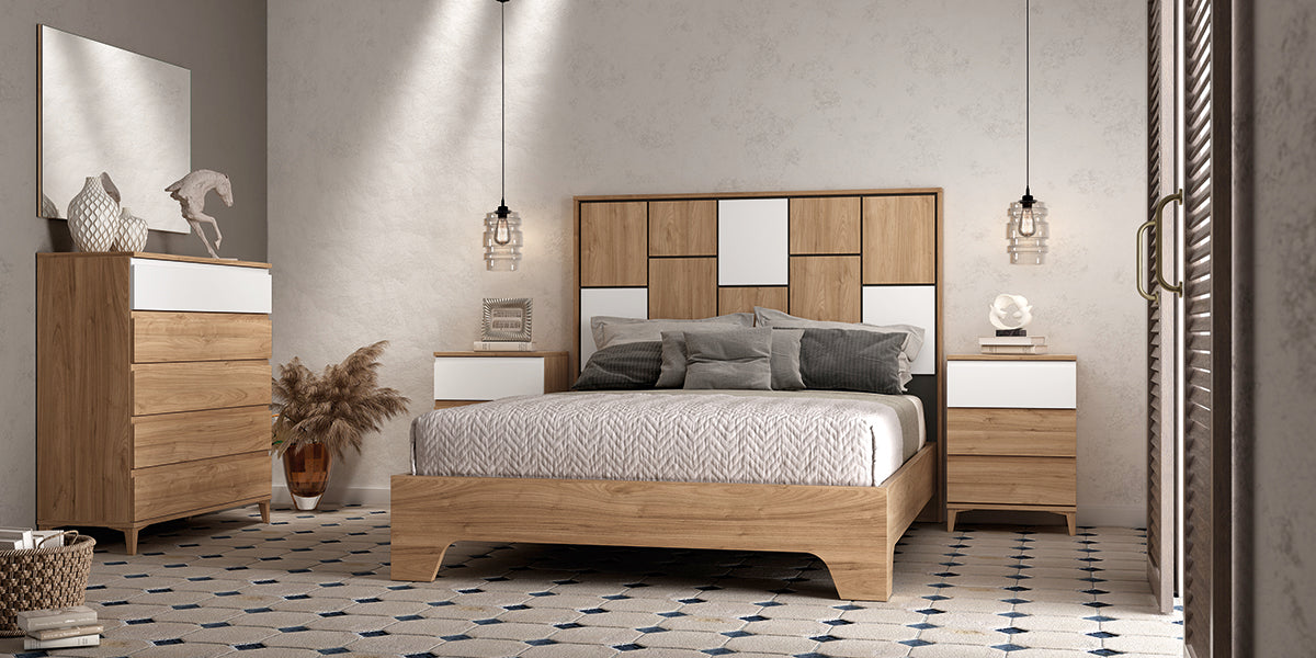 Cabezal LIDDO GHIO de Muebles Azor en Nogal/Blanco (composición 21)